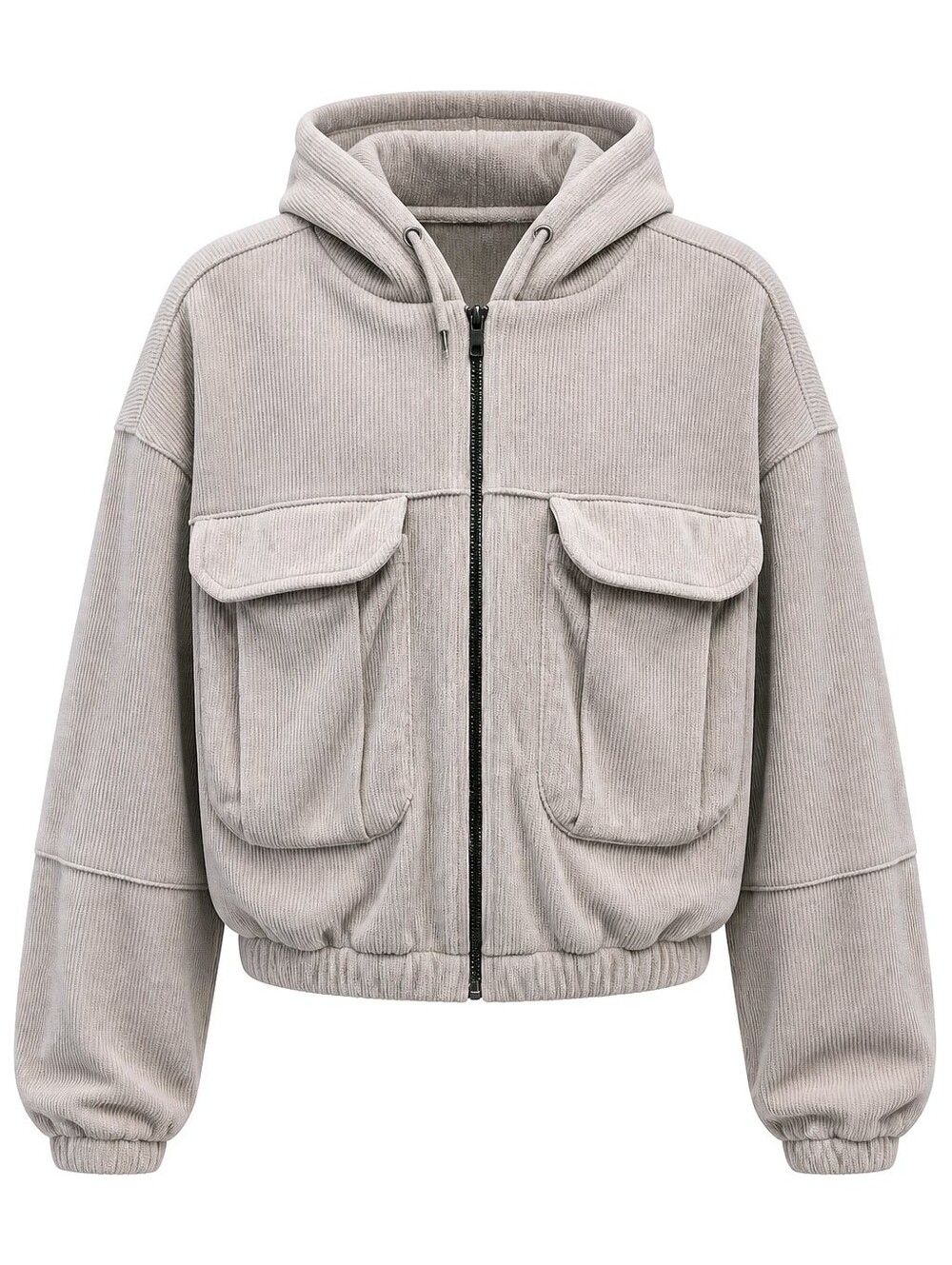 Reserve Fairfax Cropped Hooded Corduroy Zip-Up Jacket Sz Med